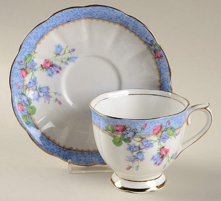 Harebell Footed Cup & Saucer Set by Royal Albert-1