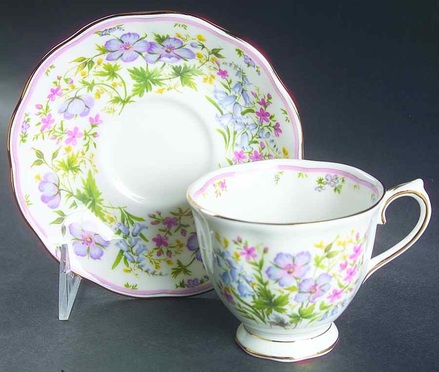Hazy Shade Footed Cup & Saucer Set by Royal Albert-1