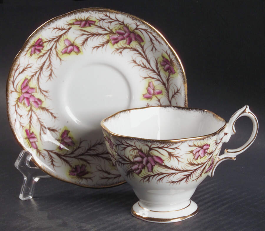 Heather Bell Footed Cup & Saucer Set by Royal Albert-1