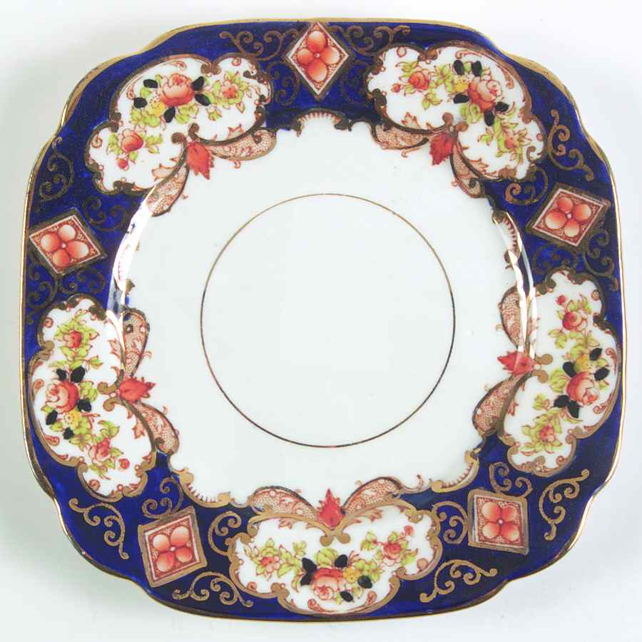 Heirloom (Crown China Stamp, SCALLOPED) Square Dessert Plate by Royal Albert-1