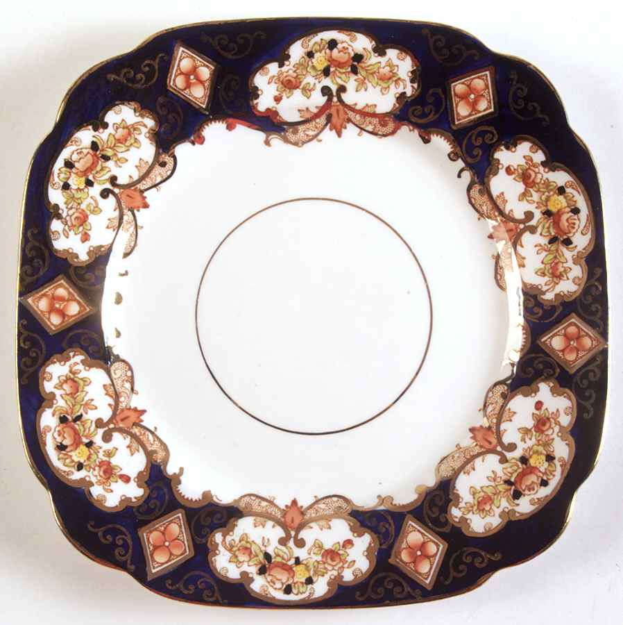 Heirloom (Crown China Stamp, SCALLOPED) Square Salad Plate by Royal Albert-1