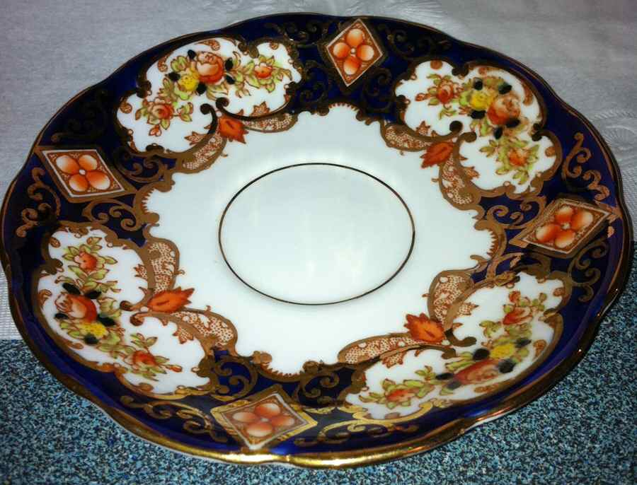 Heirloom (Crown China Stamp, SCALLOPED) Saucer for Footed Cup by Royal Albert-1