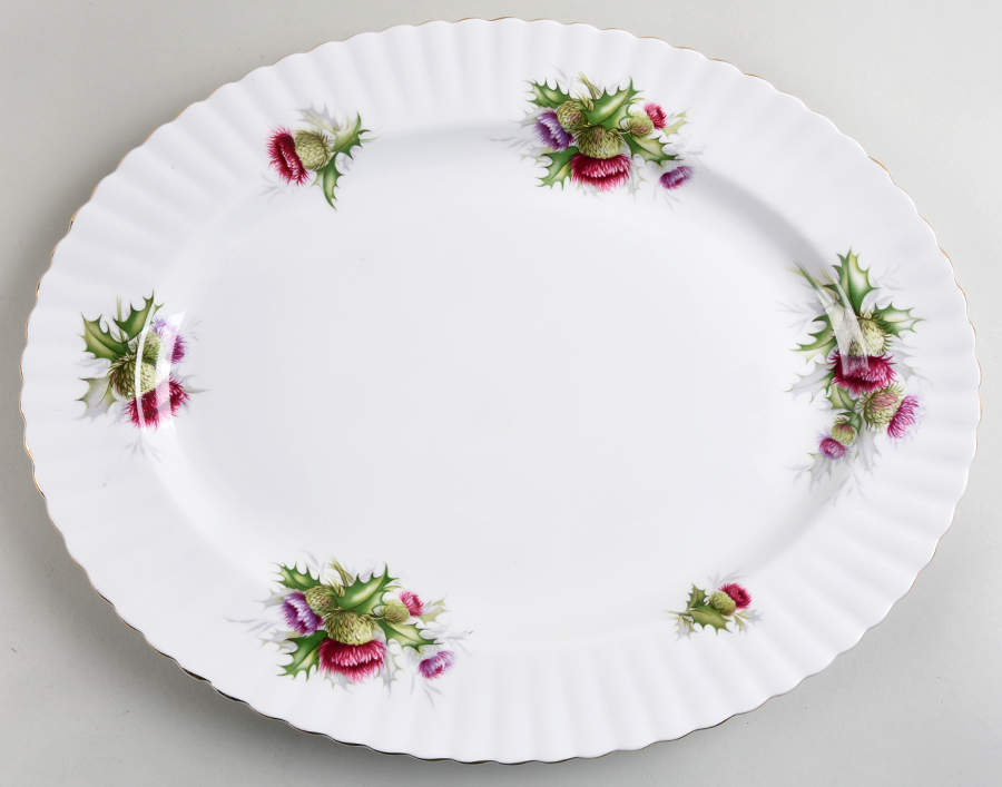 Highland Thistle 15" Oval Serving Platter by Royal Albert-1