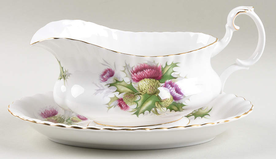 Highland Thistle Gravy Boat & Underplate by Royal Albert-1