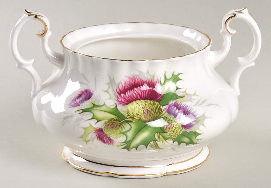 Highland Thistle Sugar Bowl No Lid by Royal Albert-1