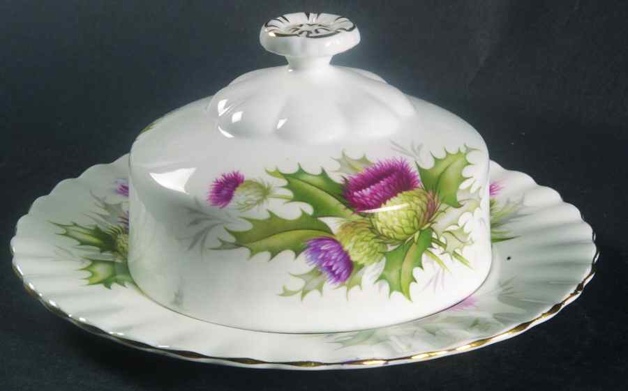 Highland Thistle Round Covered Butter by Royal Albert-1