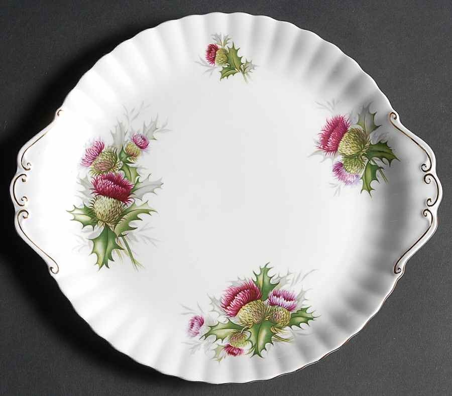 Highland Thistle Handled Cake Plate by Royal Albert-1