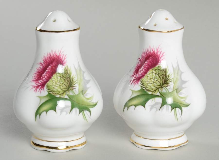 Highland Thistle Salt & Pepper Set by Royal Albert-1