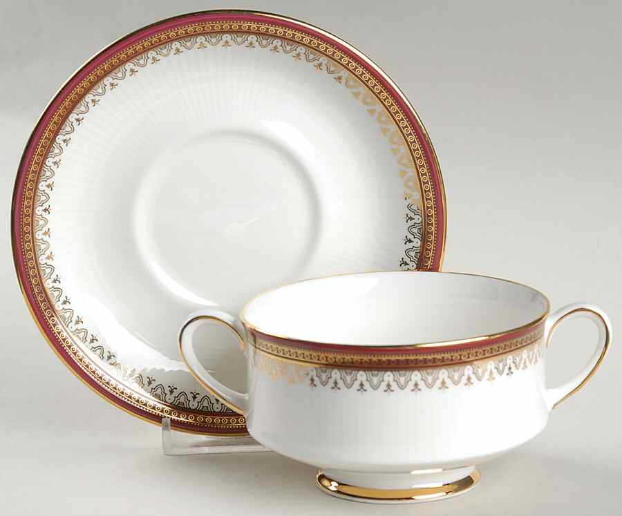 Holyrood Footed Cream Soup Bowl & Saucer Set by Royal Albert-1