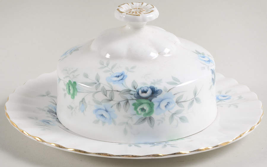 Inspiration Blue Round Covered Butter by Royal Albert-1