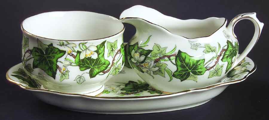 Ivy Lea Mini Creamer & Open Sugar with Tray by Royal Albert-1