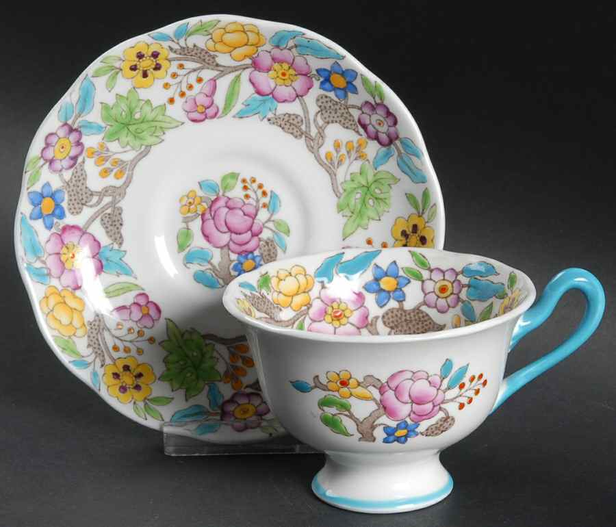 Jacobean Footed Cup & Saucer Set by Royal Albert-1