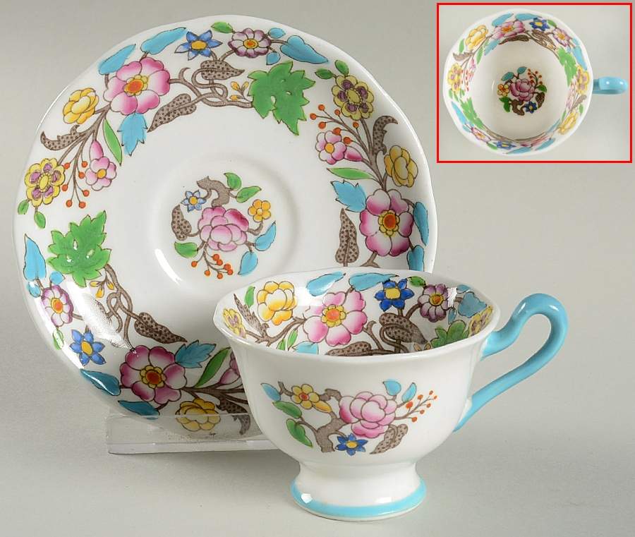 Jacobean Footed Demitasse Cup & Saucer Set by Royal Albert-1