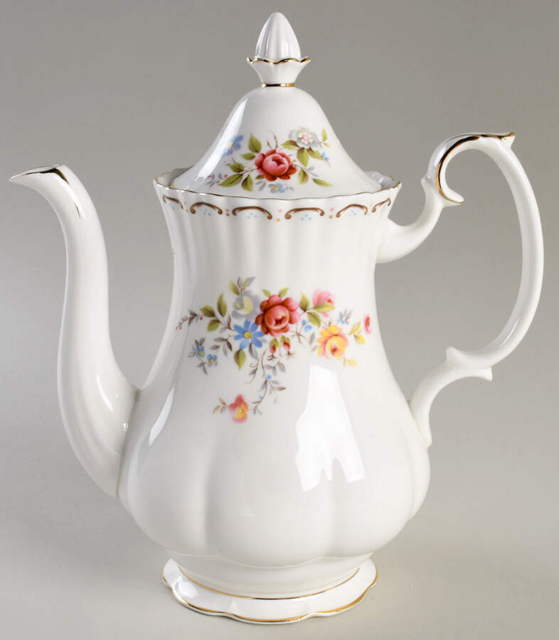 Jubilee Rose Coffee Pot & Lid by Royal Albert-1