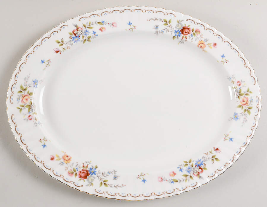 Jubilee Rose 16" Oval Serving Platter by Royal Albert-1