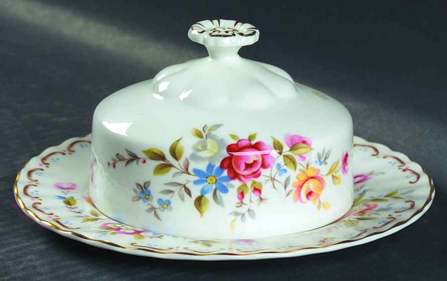 Jubilee Rose Round Covered Butter by Royal Albert-1