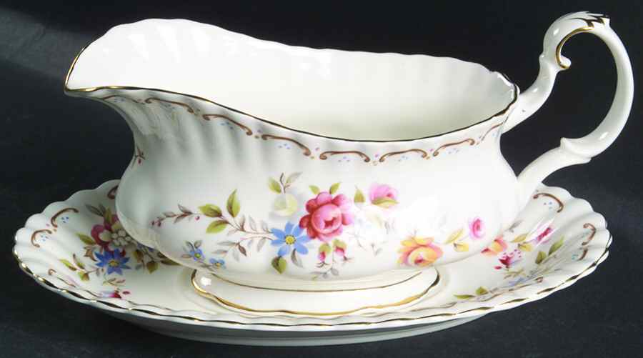 Jubilee Rose Gravy Boat & Underplate by Royal Albert-1