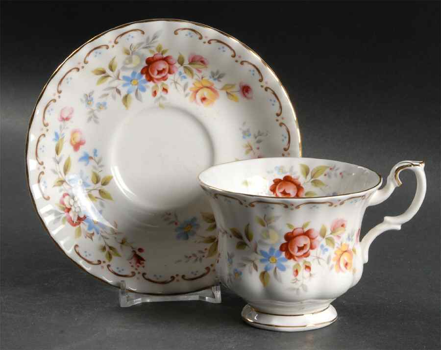 Jubilee Rose Footed Cup & Saucer Set by Royal Albert-1