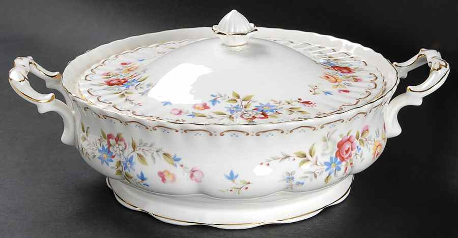 Jubilee Rose Round Covered Vegetable by Royal Albert-1