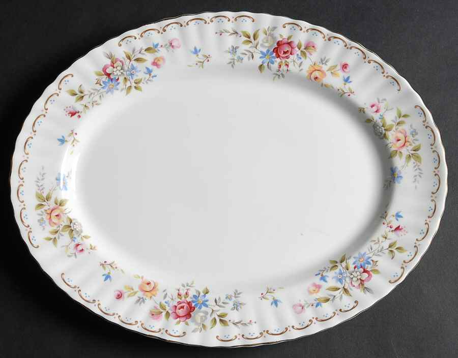Jubilee Rose 13" Oval Serving Platter by Royal Albert-1