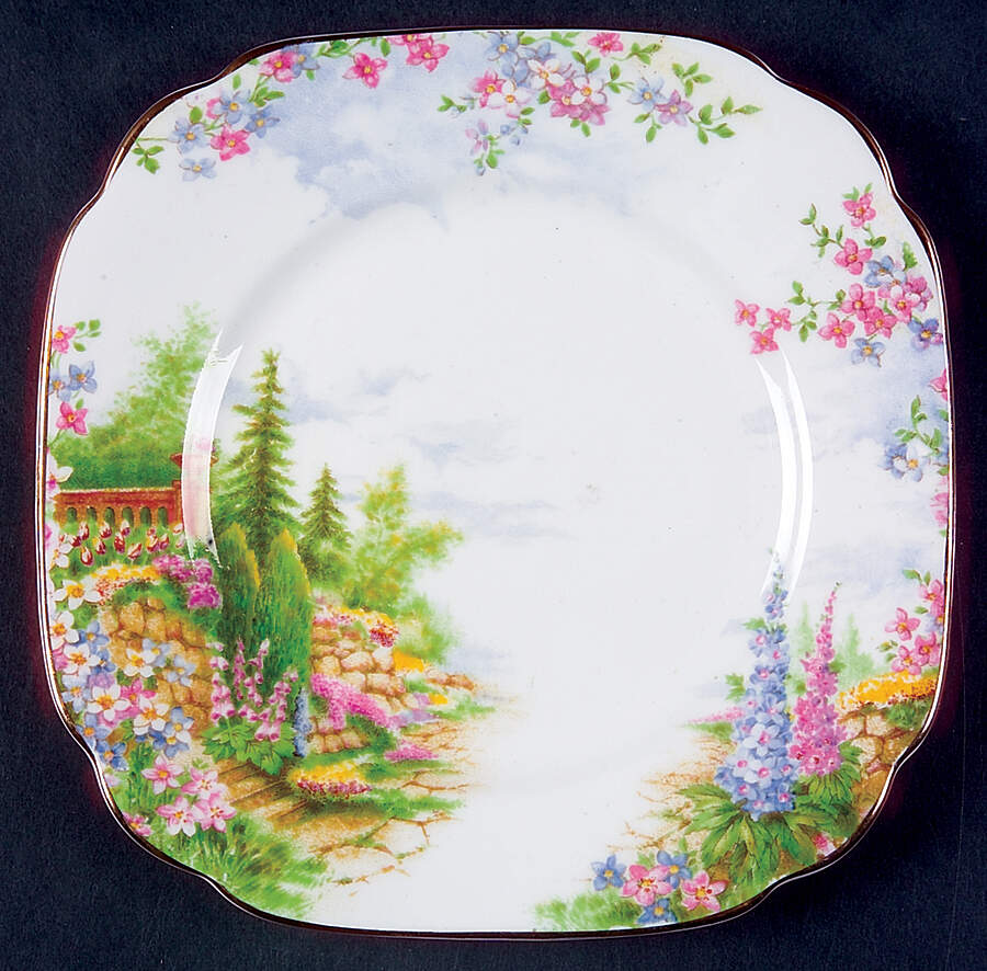 Kentish Rockery Square Bread & Butter Plate by Royal Albert-1
