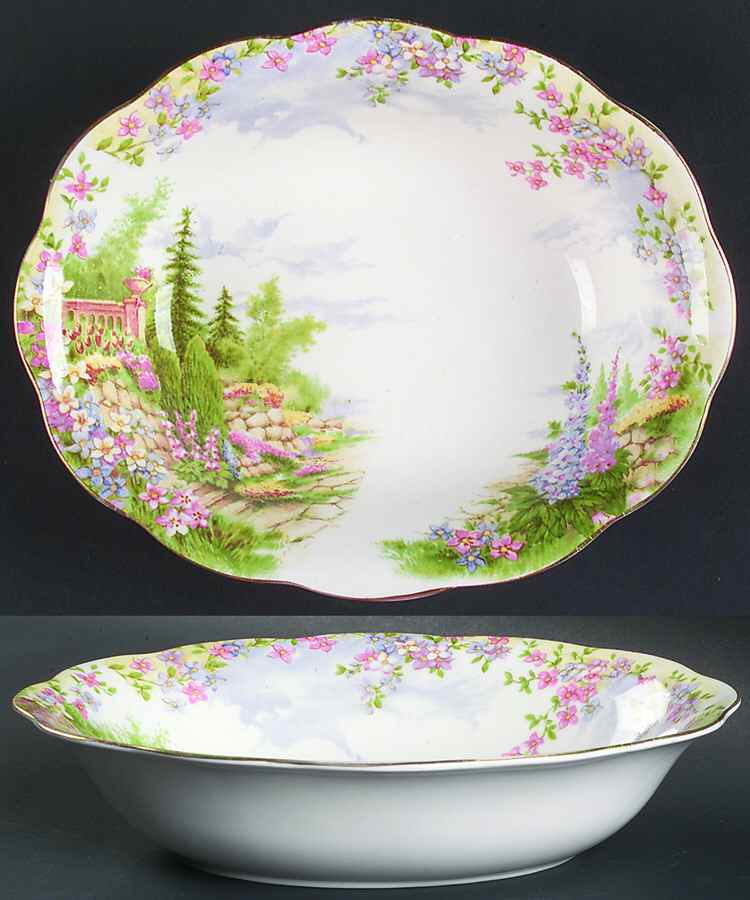 Kentish Rockery 9" Oval Vegetable Bowl by Royal Albert-1