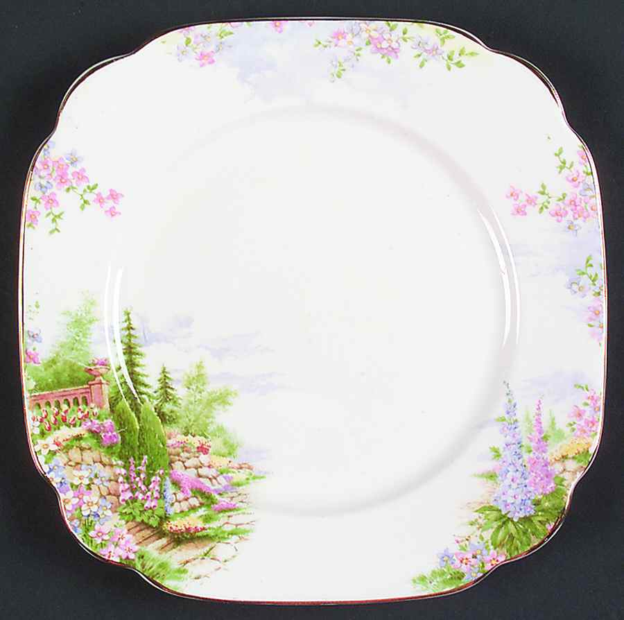 Kentish Rockery Square Salad Plate by Royal Albert-1