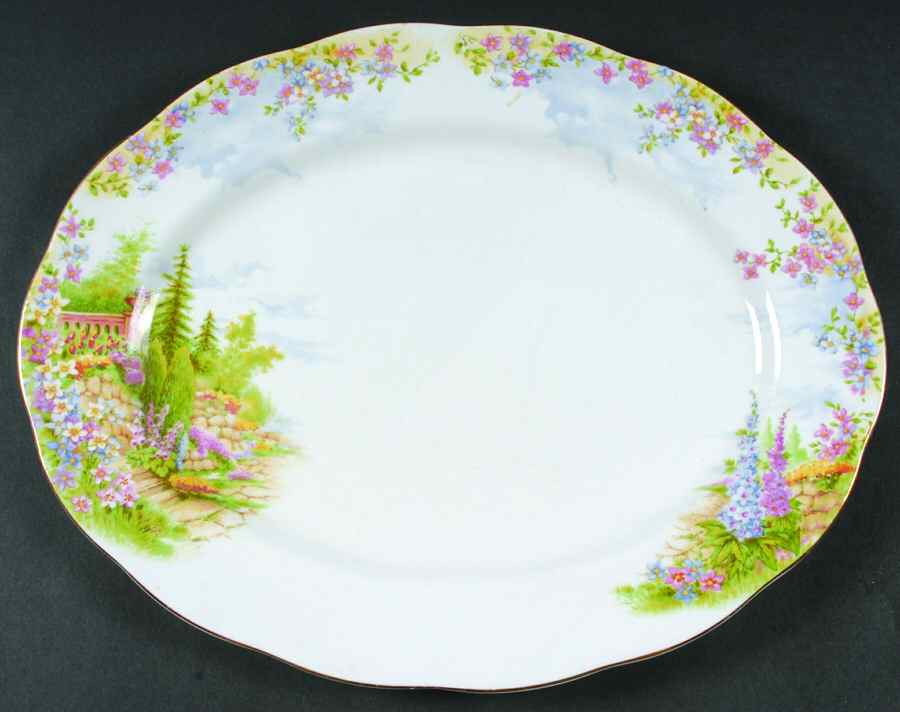 Kentish Rockery 15" Oval Serving Platter by Royal Albert-1