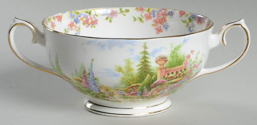 Kentish Rockery Footed Cream Soup Bowl by Royal Albert-1
