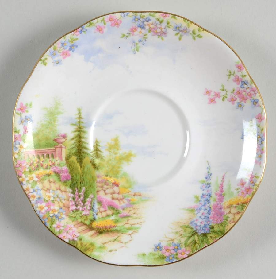 Kentish Rockery Saucer for Footed Cream Soup Bowl by Royal Albert-1