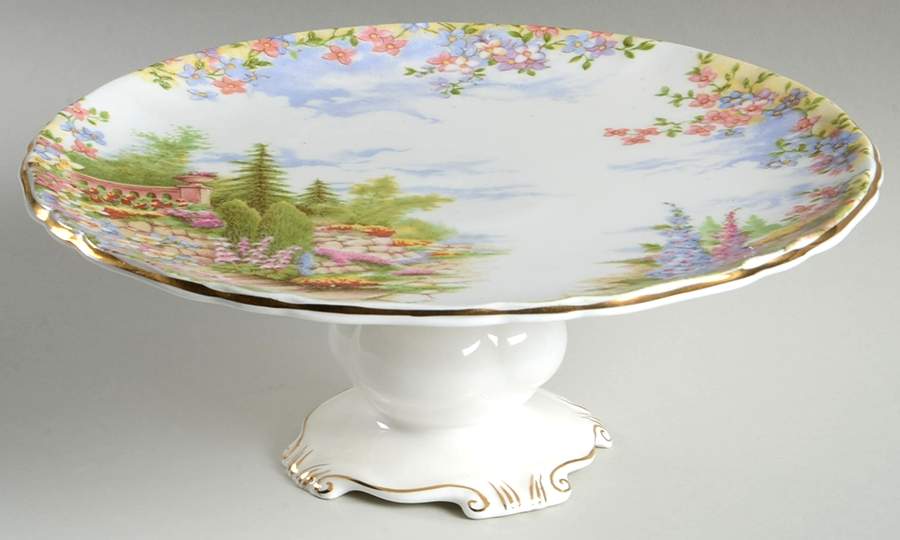 Kentish Rockery 9" Diameter Pedestal Cake Stand by Royal Albert-1
