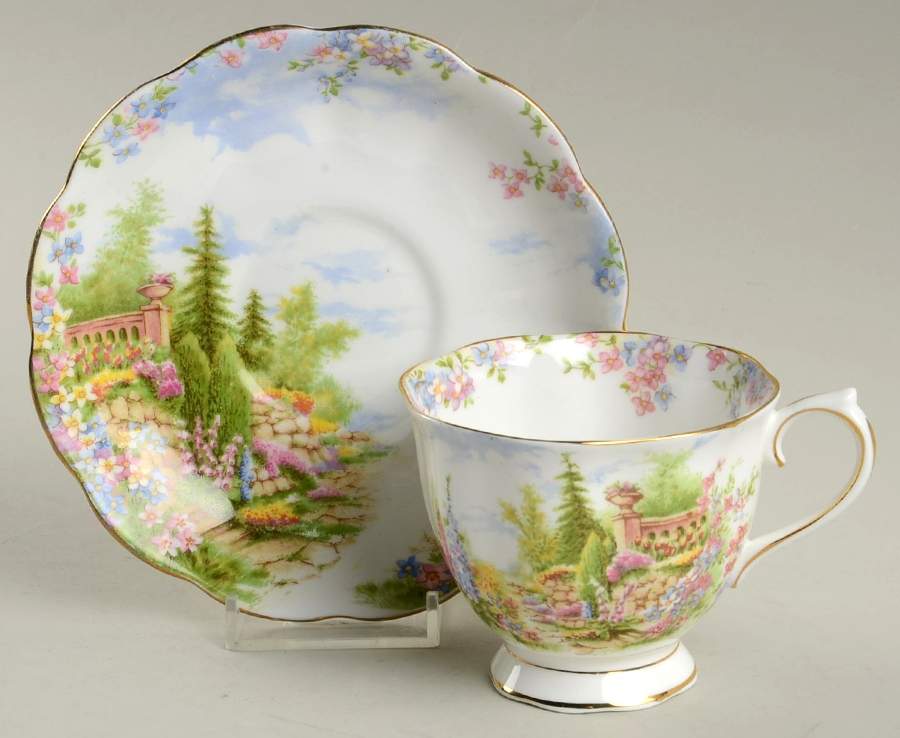 Kentish Rockery Footed Cup & Saucer Set by Royal Albert-1
