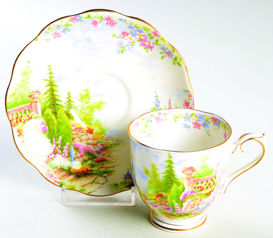 Kentish Rockery Footed Demitasse Cup & Saucer Set by Royal Albert-1