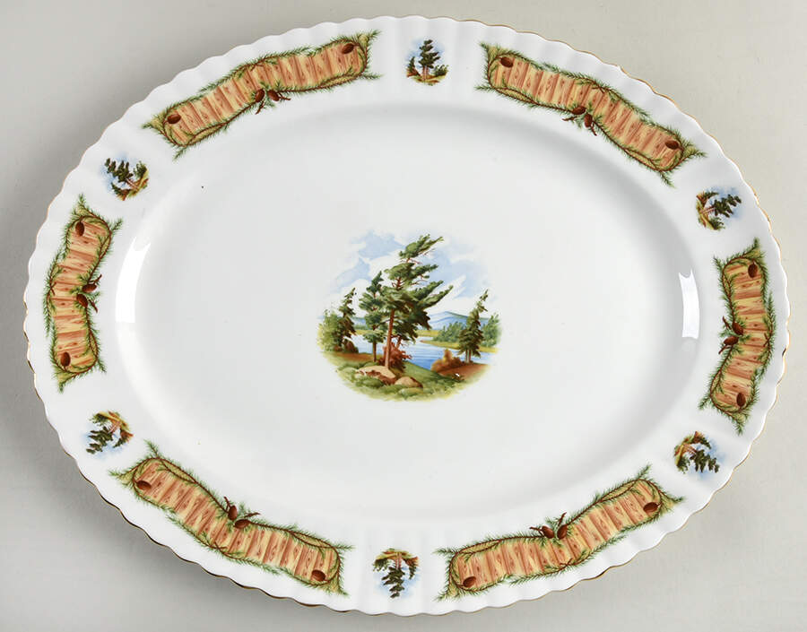 Knotty Pine 15" Oval Serving Platter by Royal Albert-1