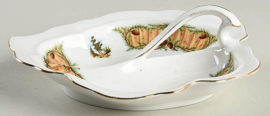 Knotty Pine Handled Leaf Dish by Royal Albert-1