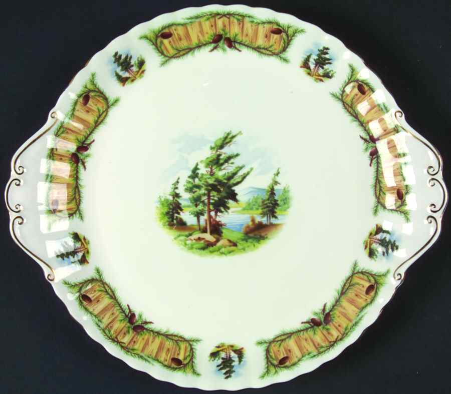 Knotty Pine Handled Cake Plate by Royal Albert-1