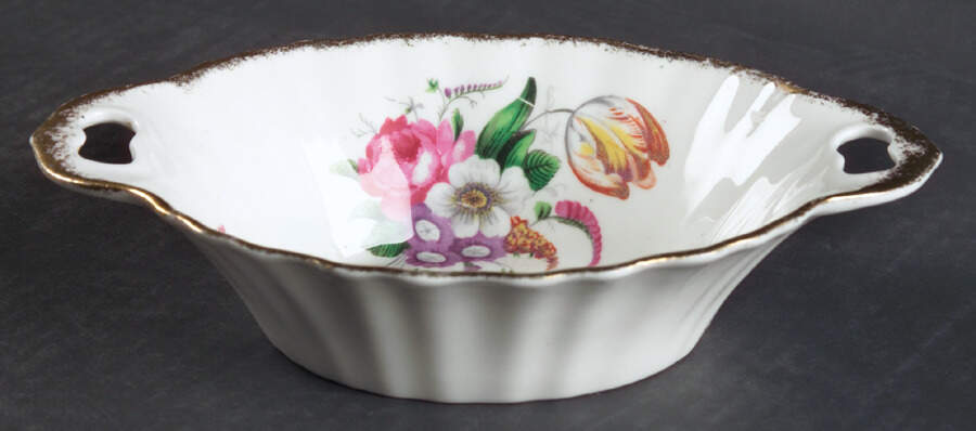 Lady Angela (Sprayed Gold Trim) 8" Oval Sweet Meat Dish by Royal Albert-1