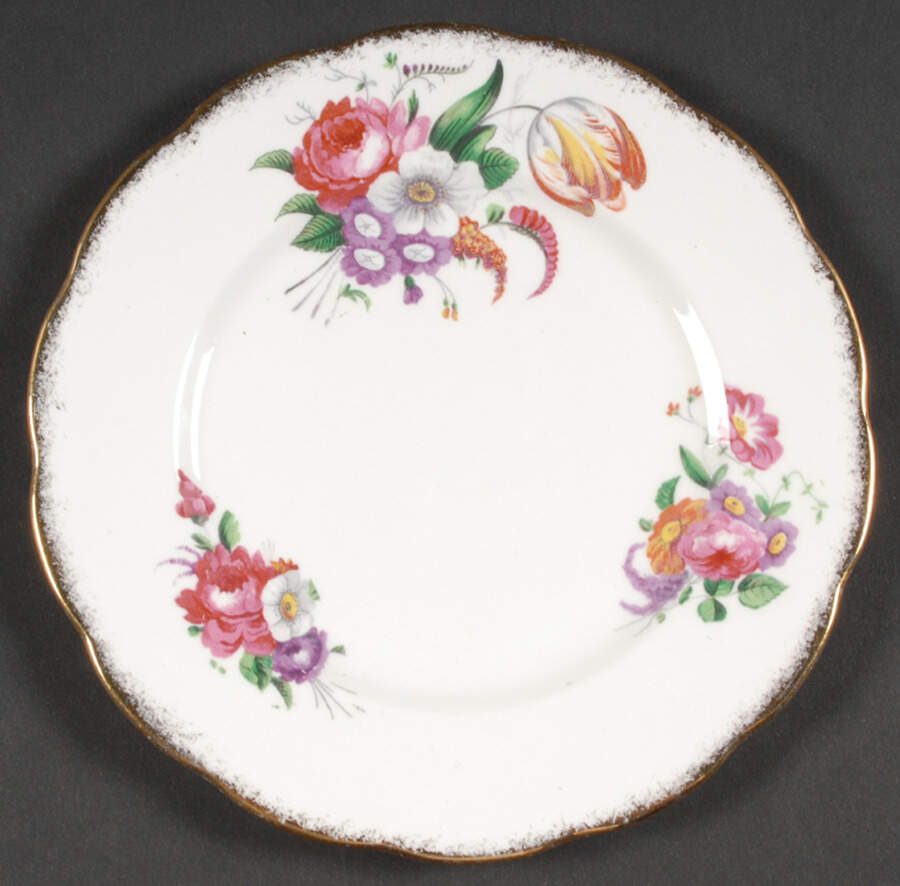 Lady Angela (Sprayed Gold Trim) Dessert/Pie Plate by Royal Albert-1