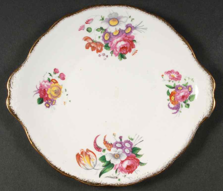 Lady Angela (Sprayed Gold Trim) Handled Cake Plate by Royal Albert-1