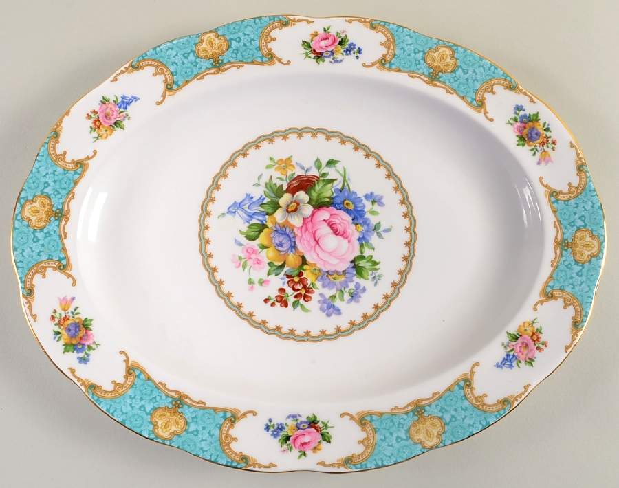 Lady Ascot 13" Oval Serving Platter by Royal Albert-1