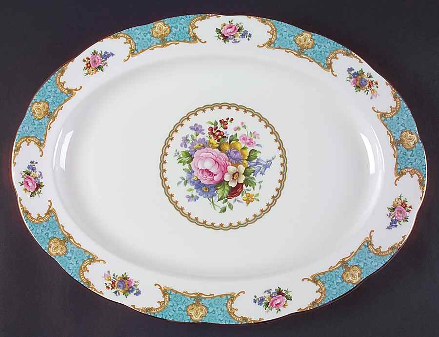 Lady Ascot 16" Oval Serving Platter by Royal Albert-1