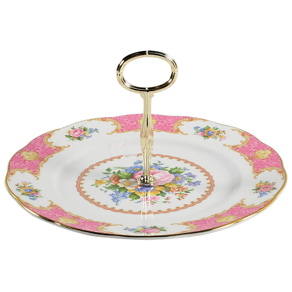 Lady Carlyle Round Serving Plate with Handle (DP) by Royal Albert-1