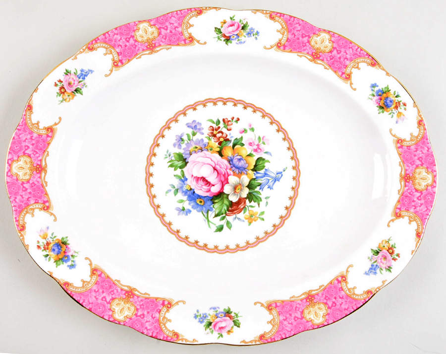 Lady Carlyle 13" Oval Serving Platter by Royal Albert-1