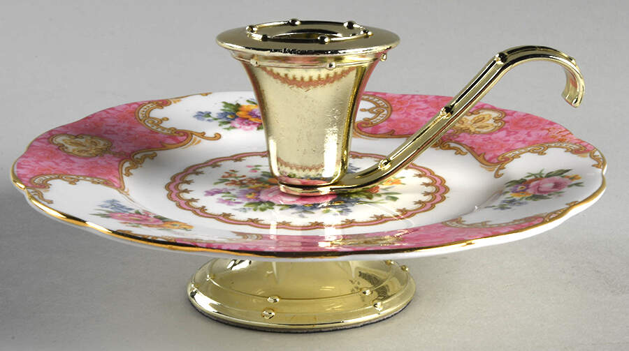 Lady Carlyle 3"- 3 1/4" Candleholder (BB) HC by Royal Albert-1