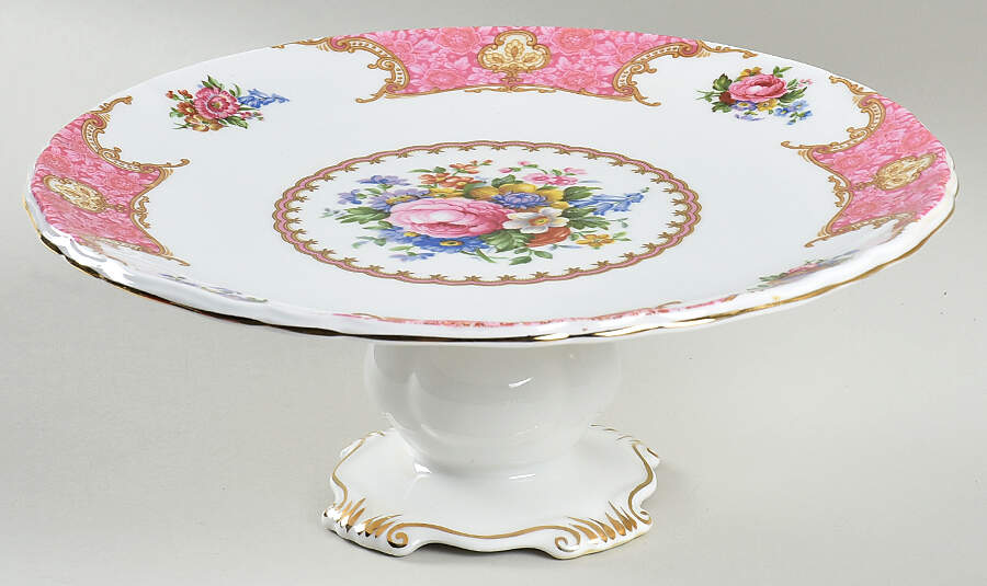 Lady Carlyle 9" Diameter Pedestal Cake Stand by Royal Albert-1