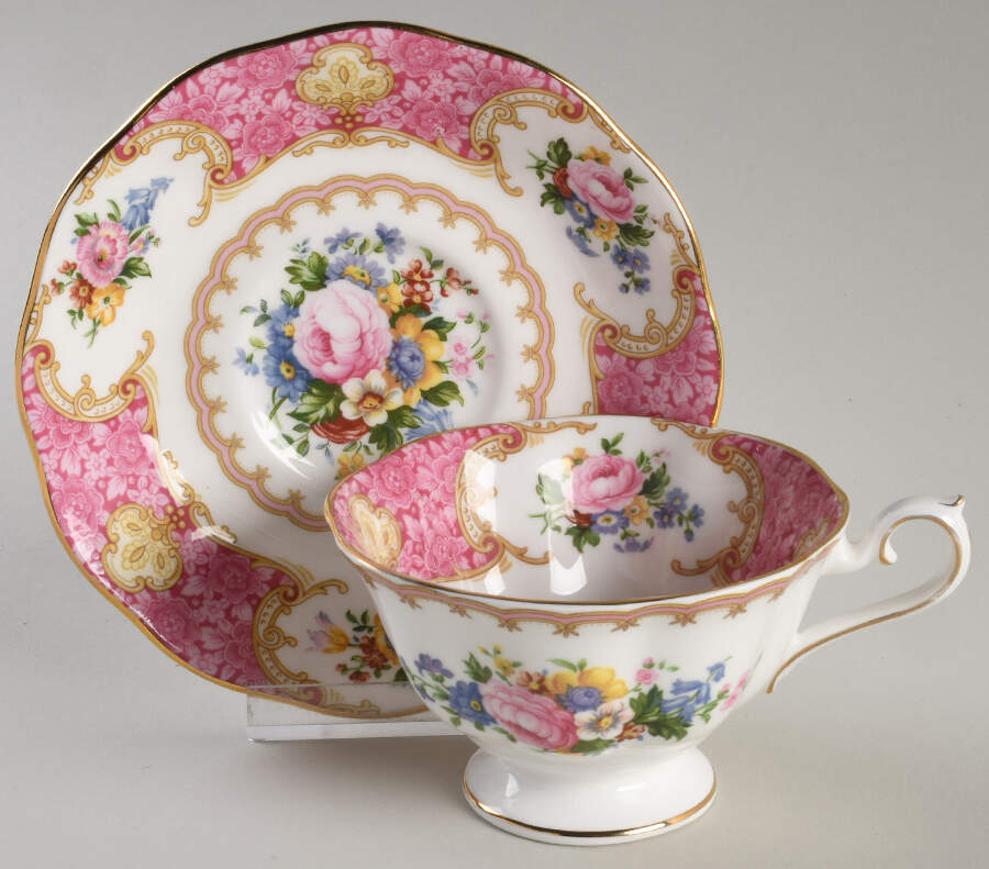 Lady Carlyle Footed Cup & Saucer Set by Royal Albert-1