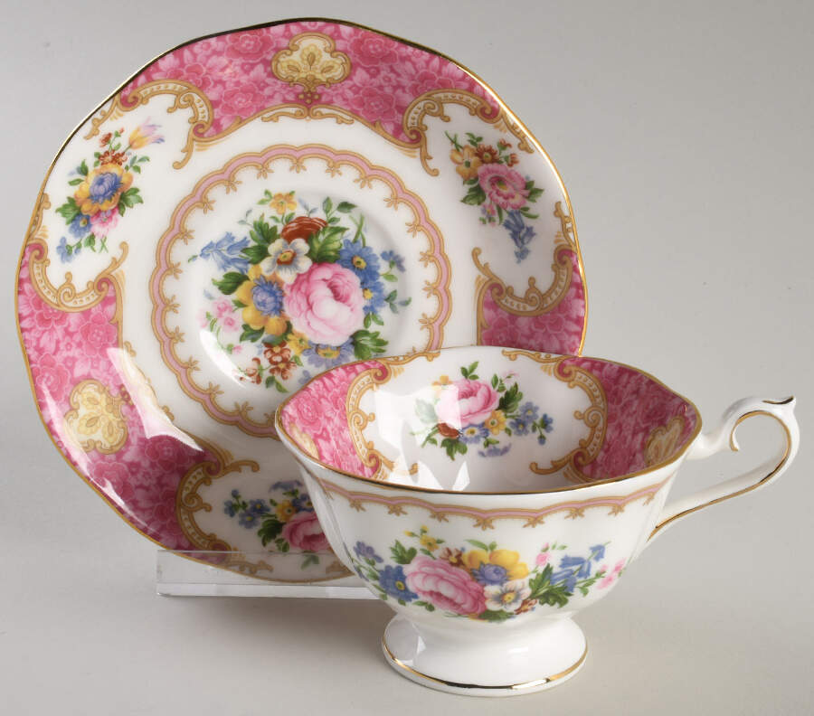 Lady Carlyle Footed Cup & Saucer Set by Royal Albert-1