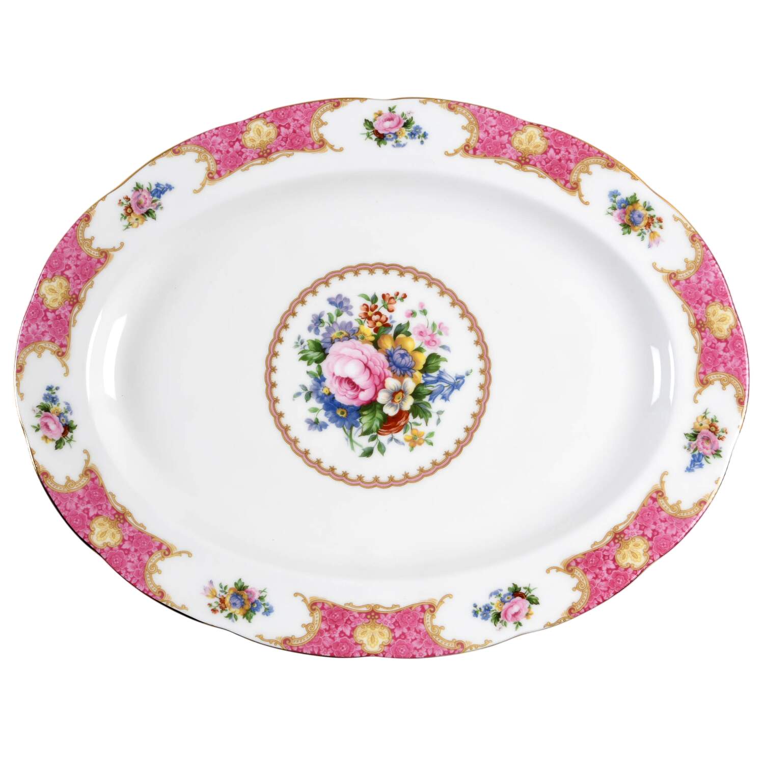 Lady Carlyle 16" Oval Serving Platter by Royal Albert-1