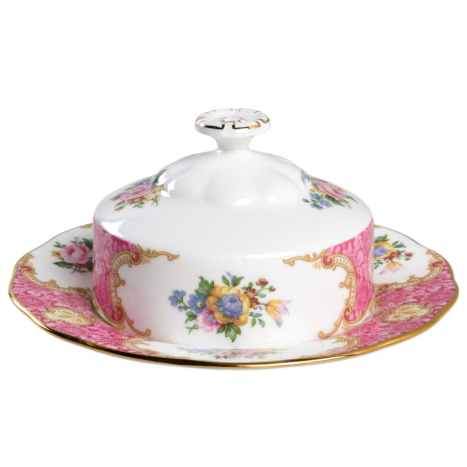 Lady Carlyle Round Covered Butter by Royal Albert-1