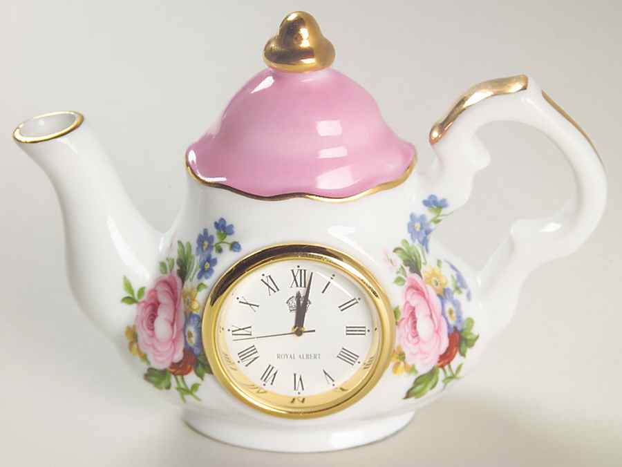 Lady Carlyle Mini Teapot Clock by Royal Albert-1